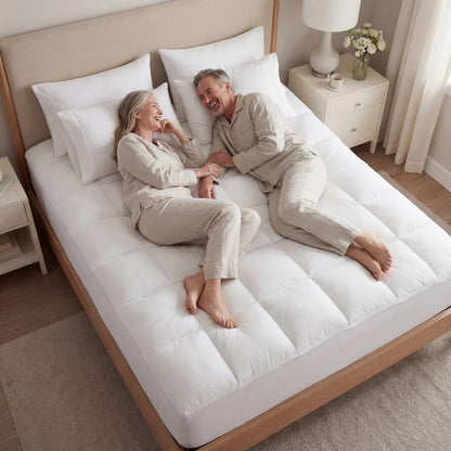 Premium Quilted 1000GSM Luxury Extra Thick Mattress Topper - Breathable & Fluffy Soft