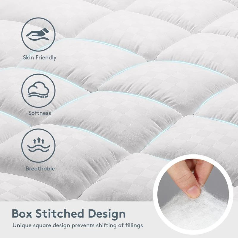 Premium Quilted 1000GSM Luxury Extra Thick Mattress Topper - Breathable & Fluffy Soft