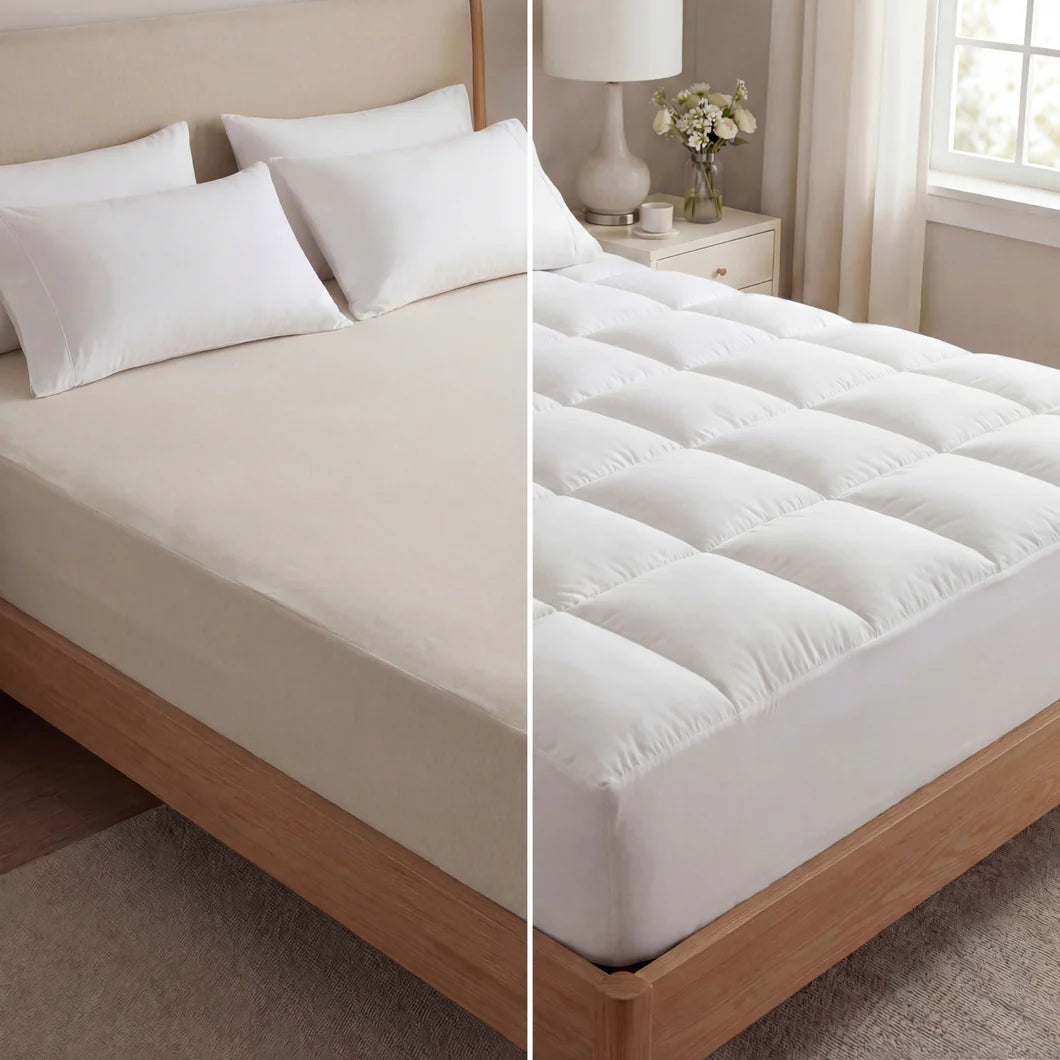 Premium Quilted 1000GSM Luxury Extra Thick Mattress Topper - Breathable & Fluffy Soft